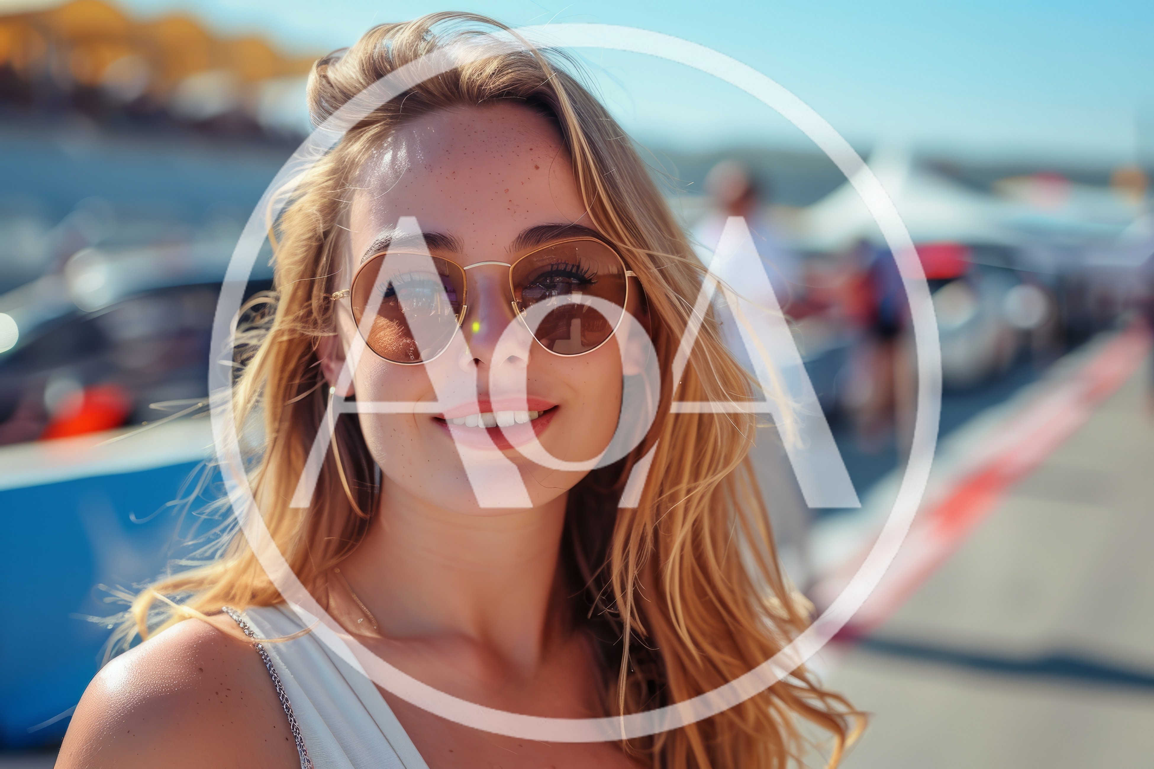 Portrait of a Young Woman Wearing Sunglasses Outdoors