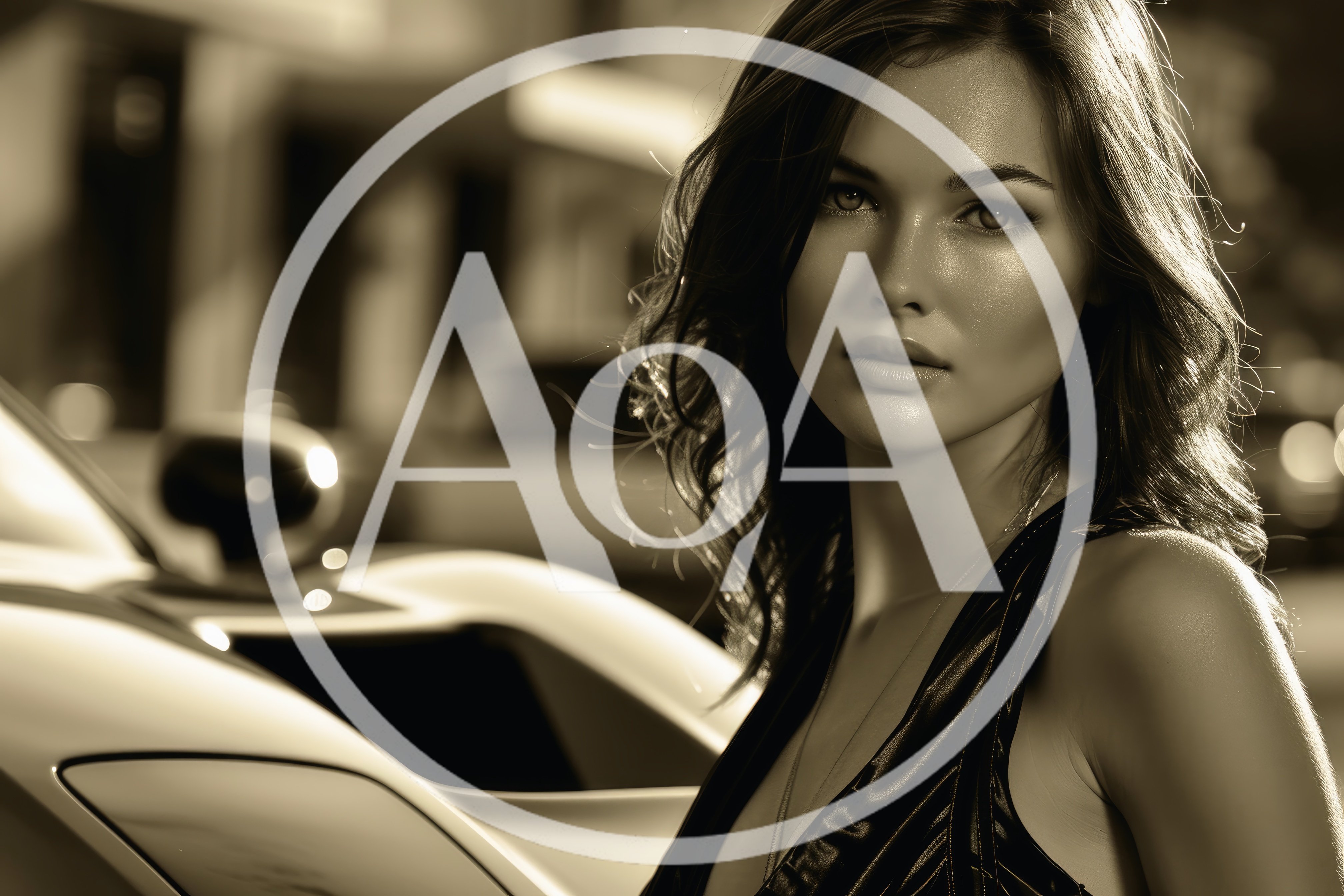 Elegant Woman Posing Beside A Luxury Sports Car