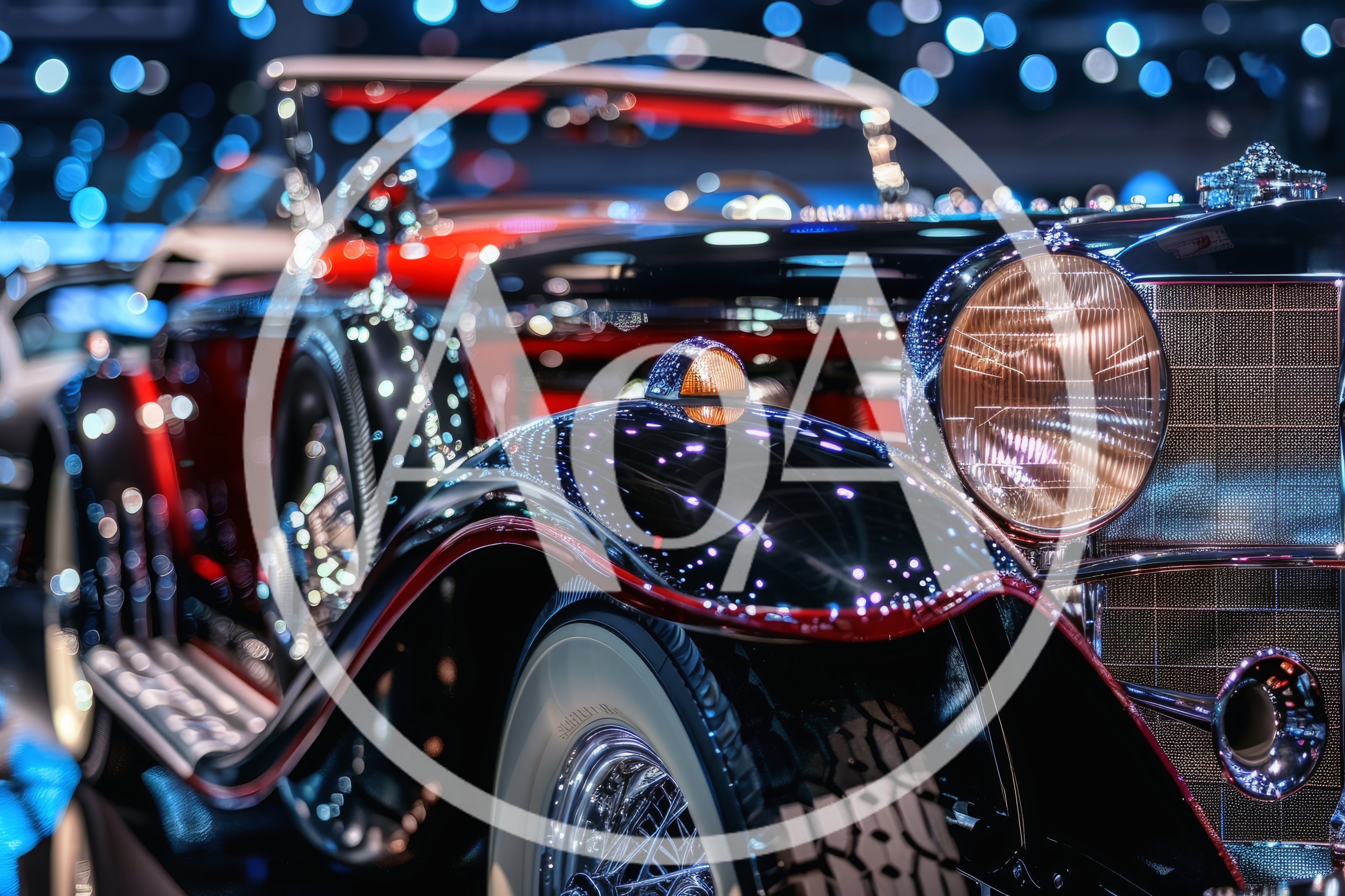 Classic Vintage Luxury Car Displayed at Auto Show