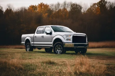 Silver Ford F-150 Pickup Truck Parked In Field