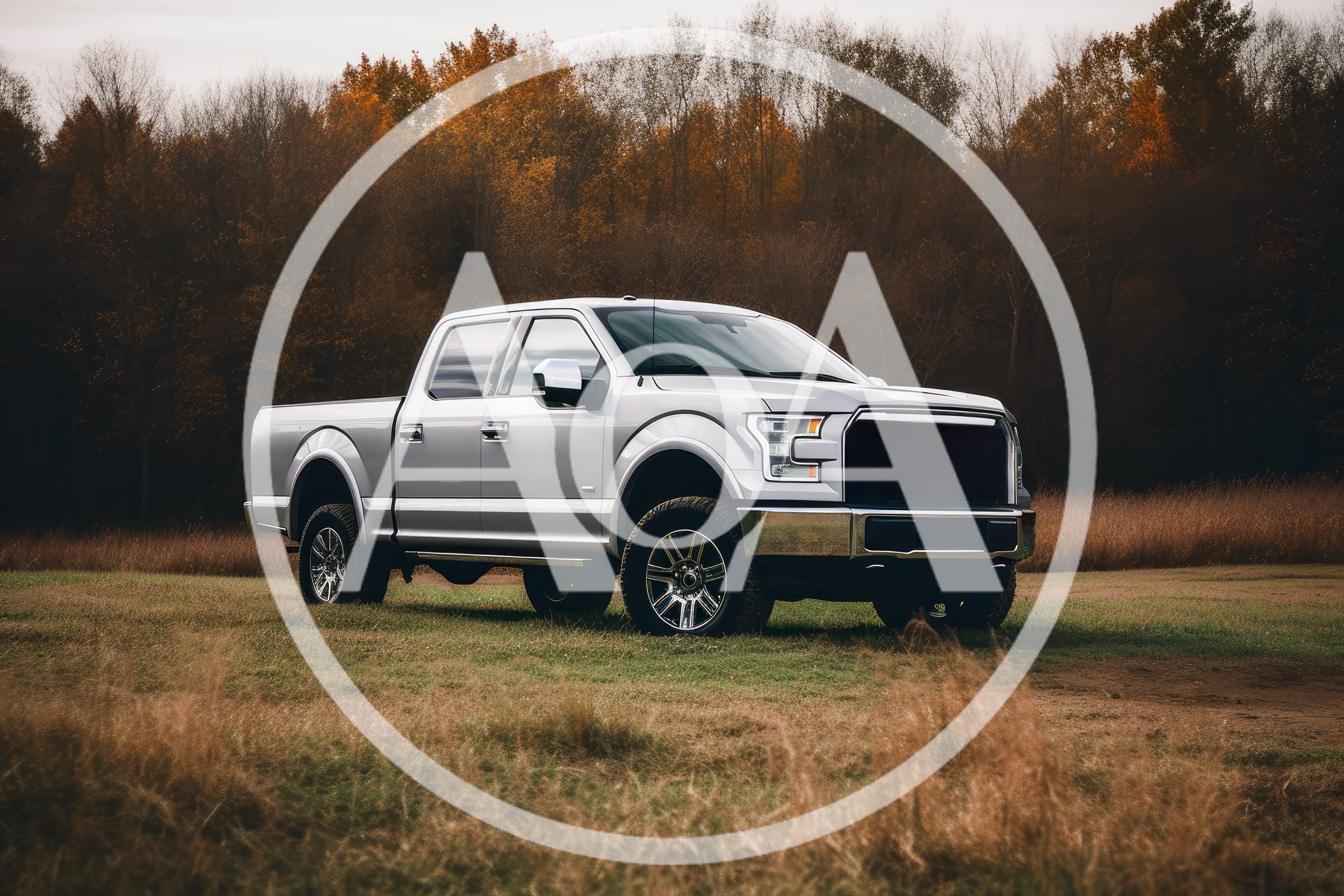 Silver Ford F-150 Pickup Truck Parked In Field