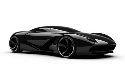 Sleek Black Concept Sports Car Isolated On White
