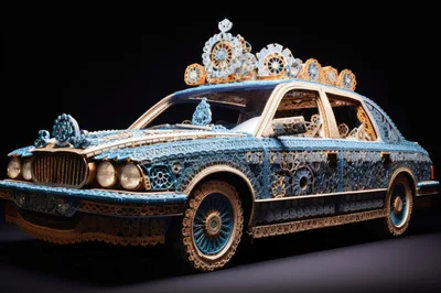 Ornate Luxury Car With Intricate Filigree Detailing