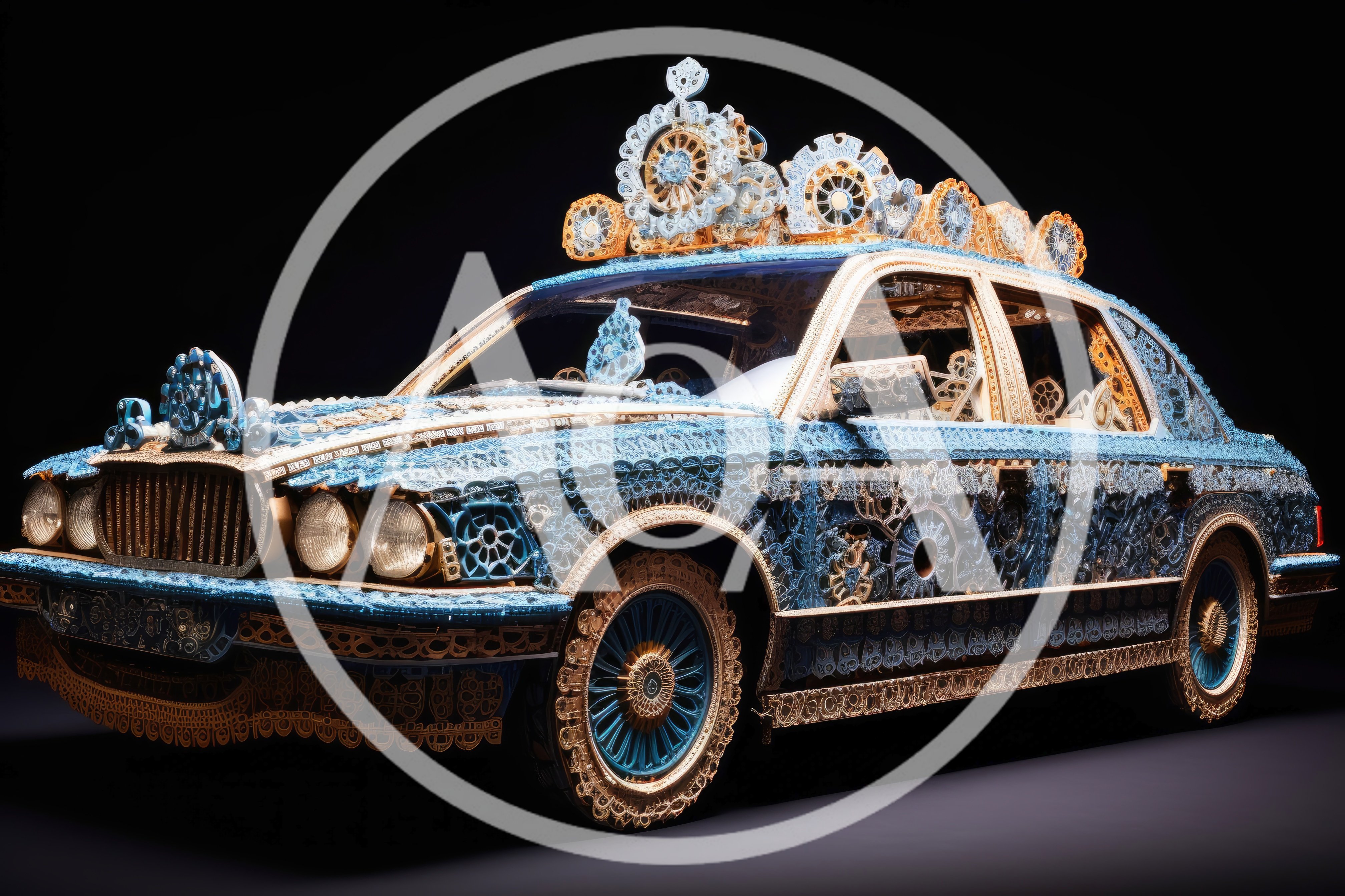 Ornate Luxury Car With Intricate Filigree Detailing