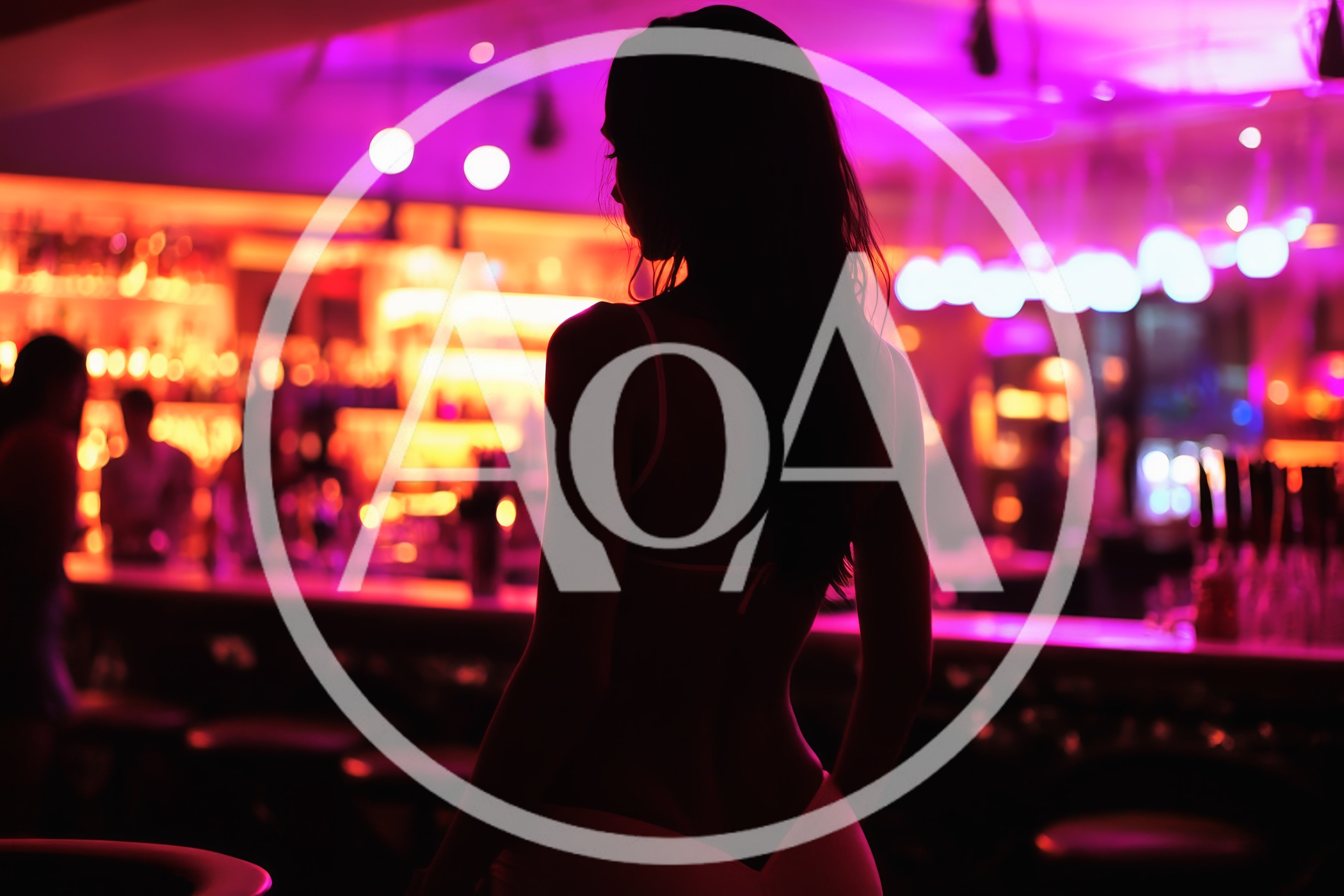Silhouette Of A Woman In A Nightclub