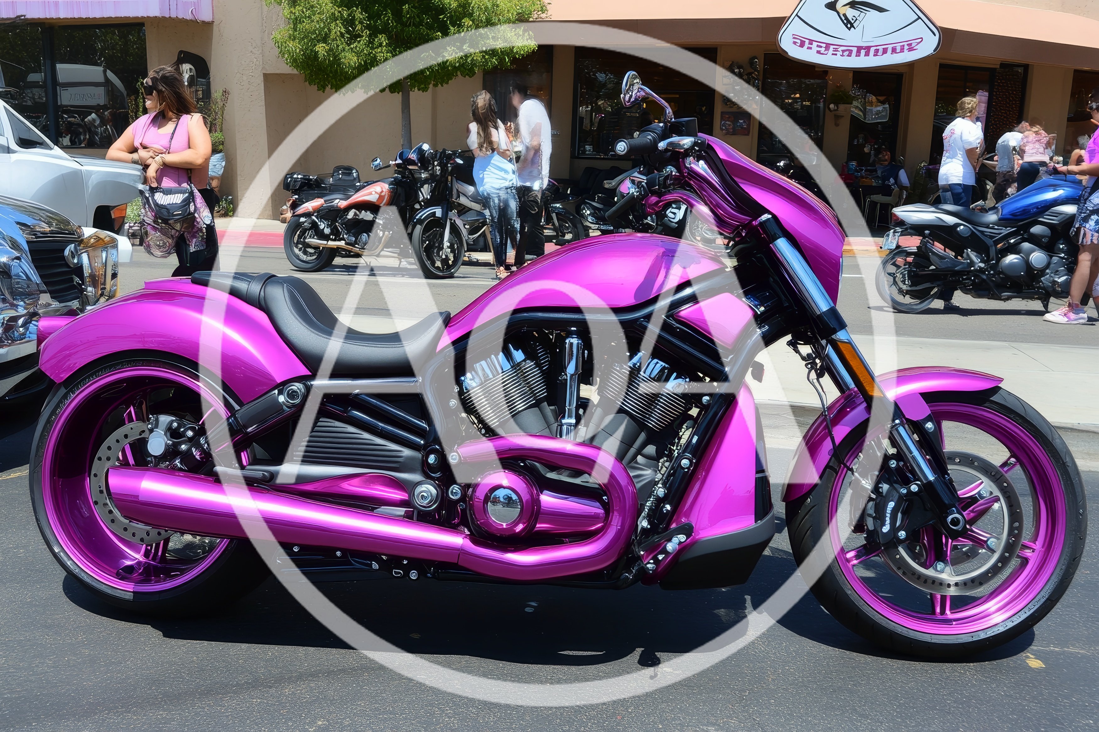 Custom Bright Pink Harley Davidson V-Rod Motorcycle