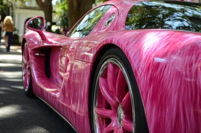 Pink Custom Painted Supercar Exterior Detail