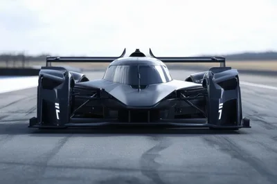 Futuristic Black Le Mans Prototype Race Car