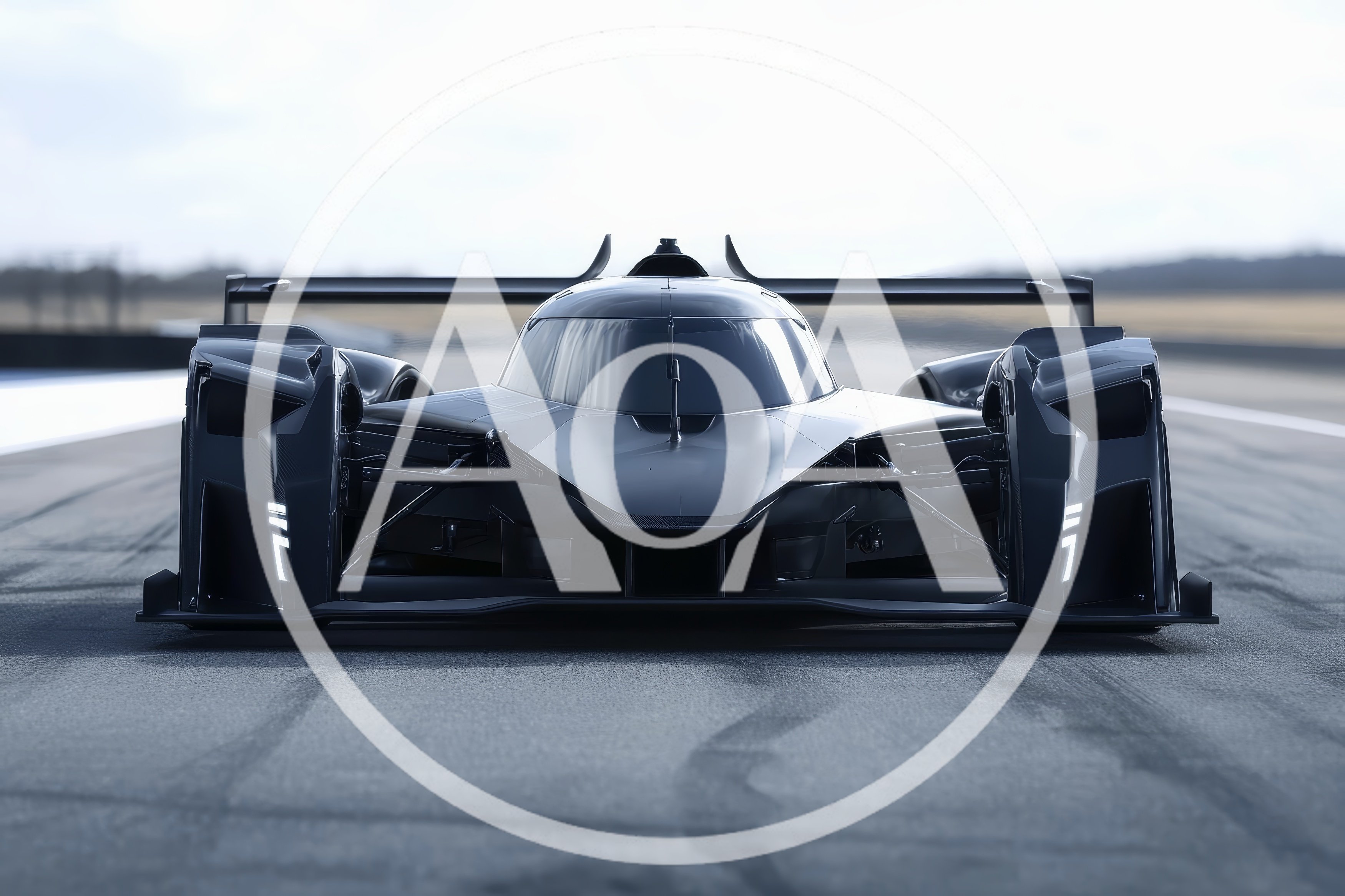 Futuristic Black Le Mans Prototype Race Car