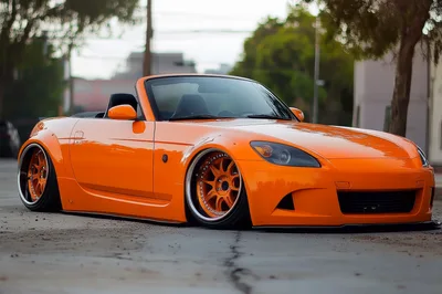 Custom Orange Honda S2000 Convertible Parked On Street