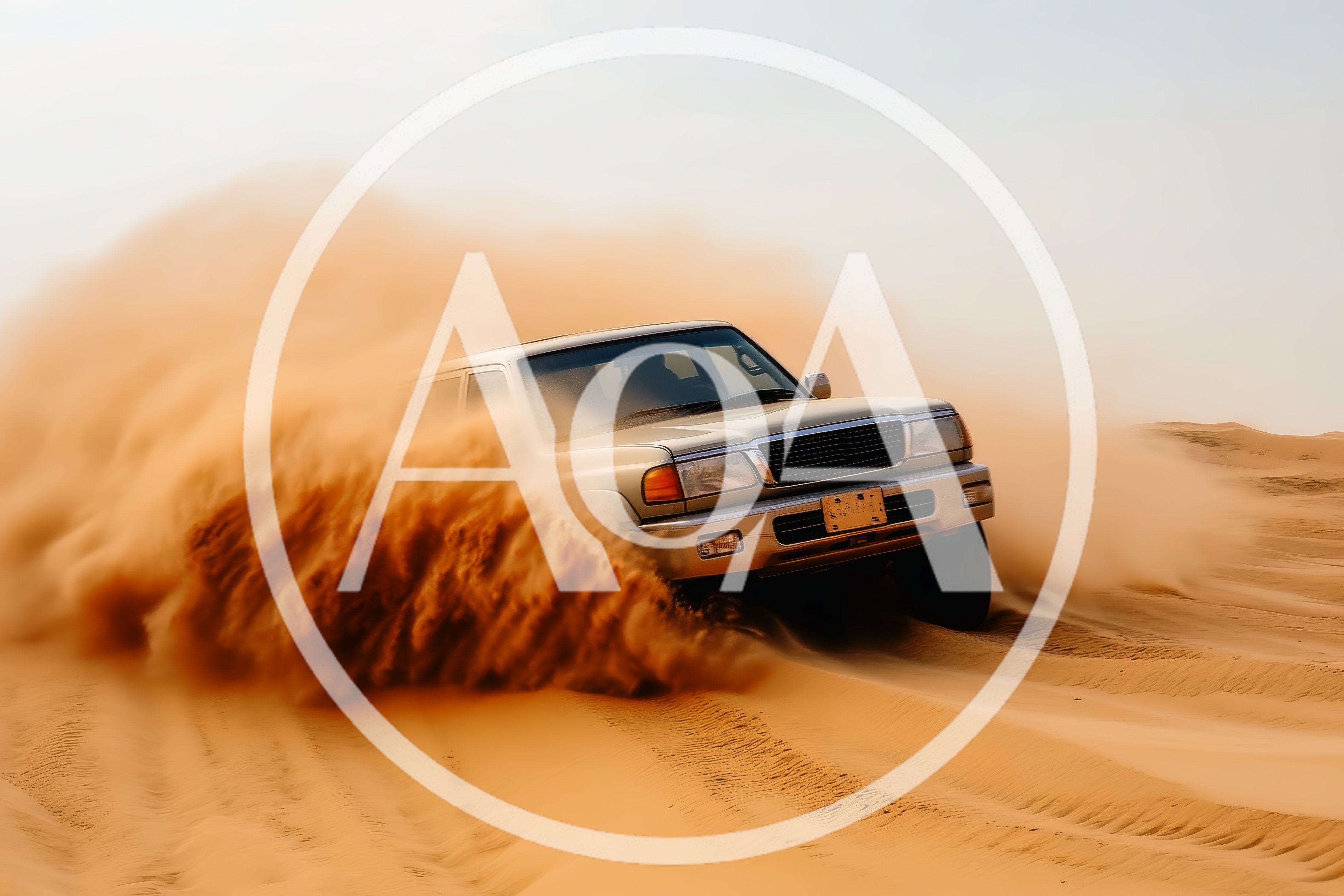 Off-Road SUV Drifting Through Desert Sand Dunes