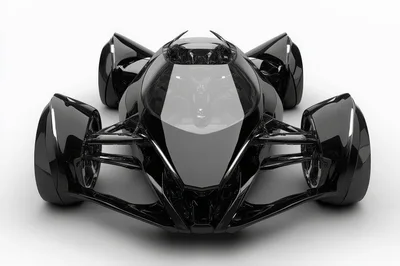 Futuristic Black Concept Car Front View