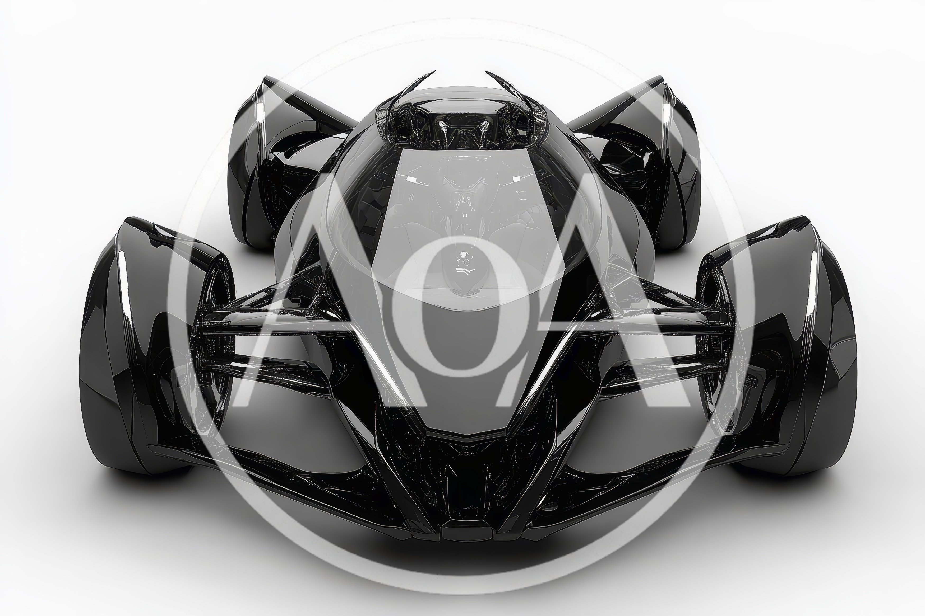 Futuristic Black Concept Car Front View