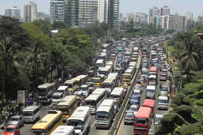 Heavy Traffic Congestion On A Busy Urban Highway