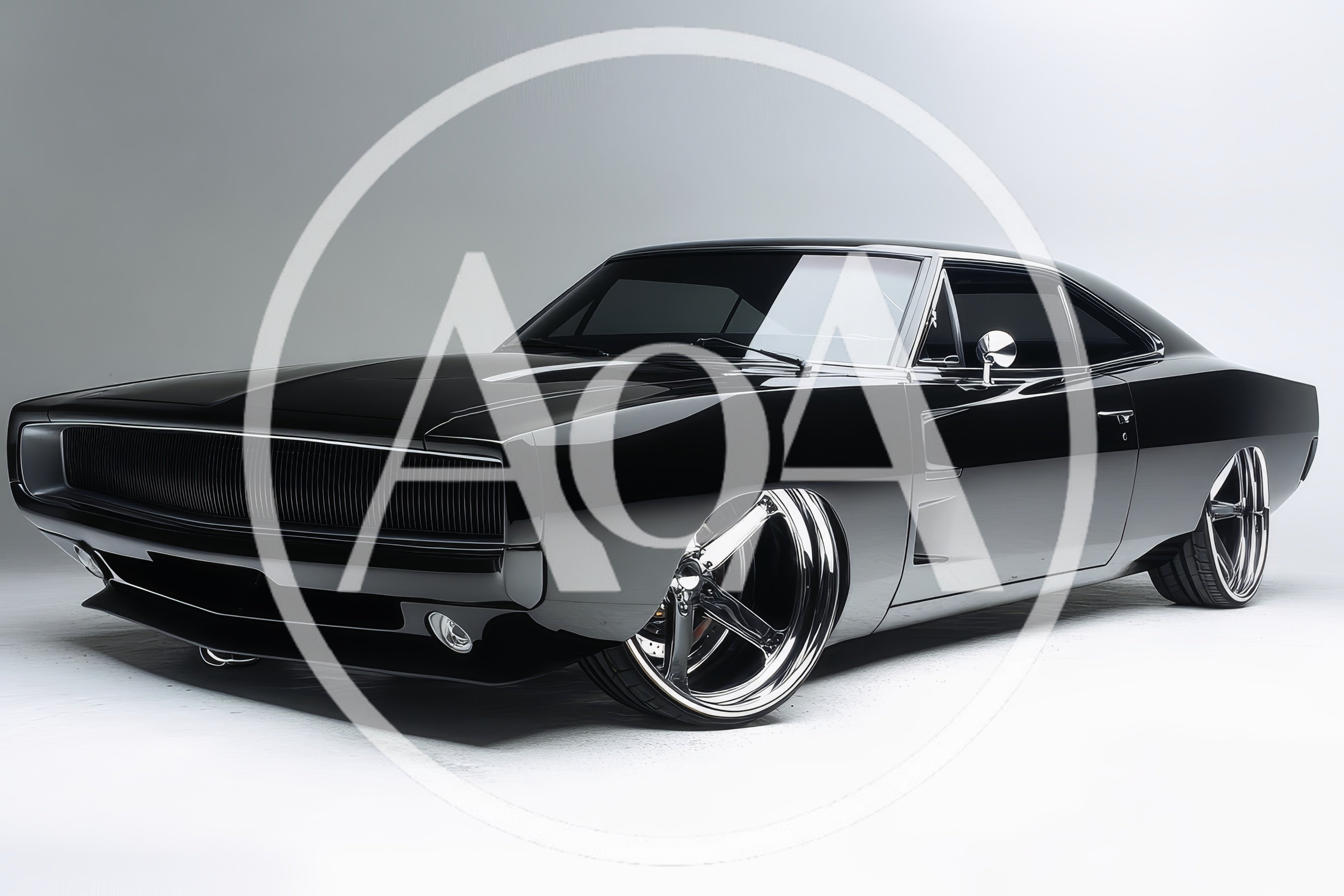 Custom Black Dodge Charger Muscle Car