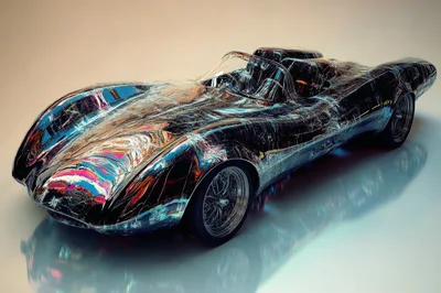 Abstract Iridescent Metallic Sports Car Concept