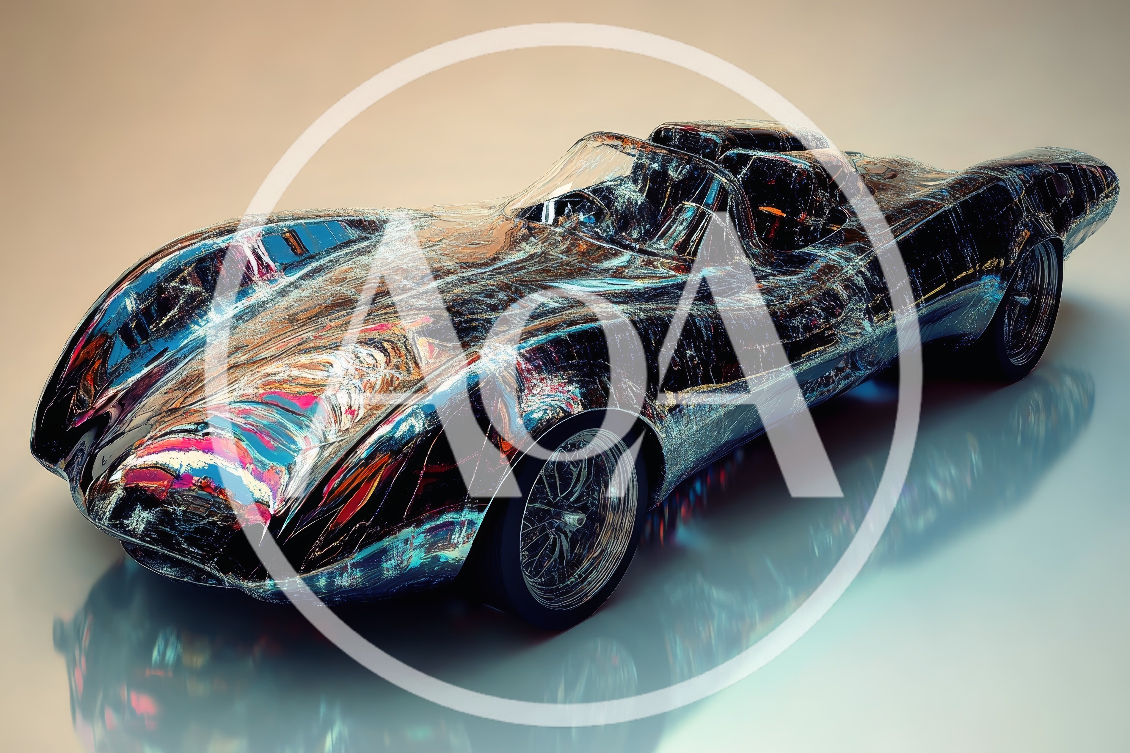 Abstract Iridescent Metallic Sports Car Concept