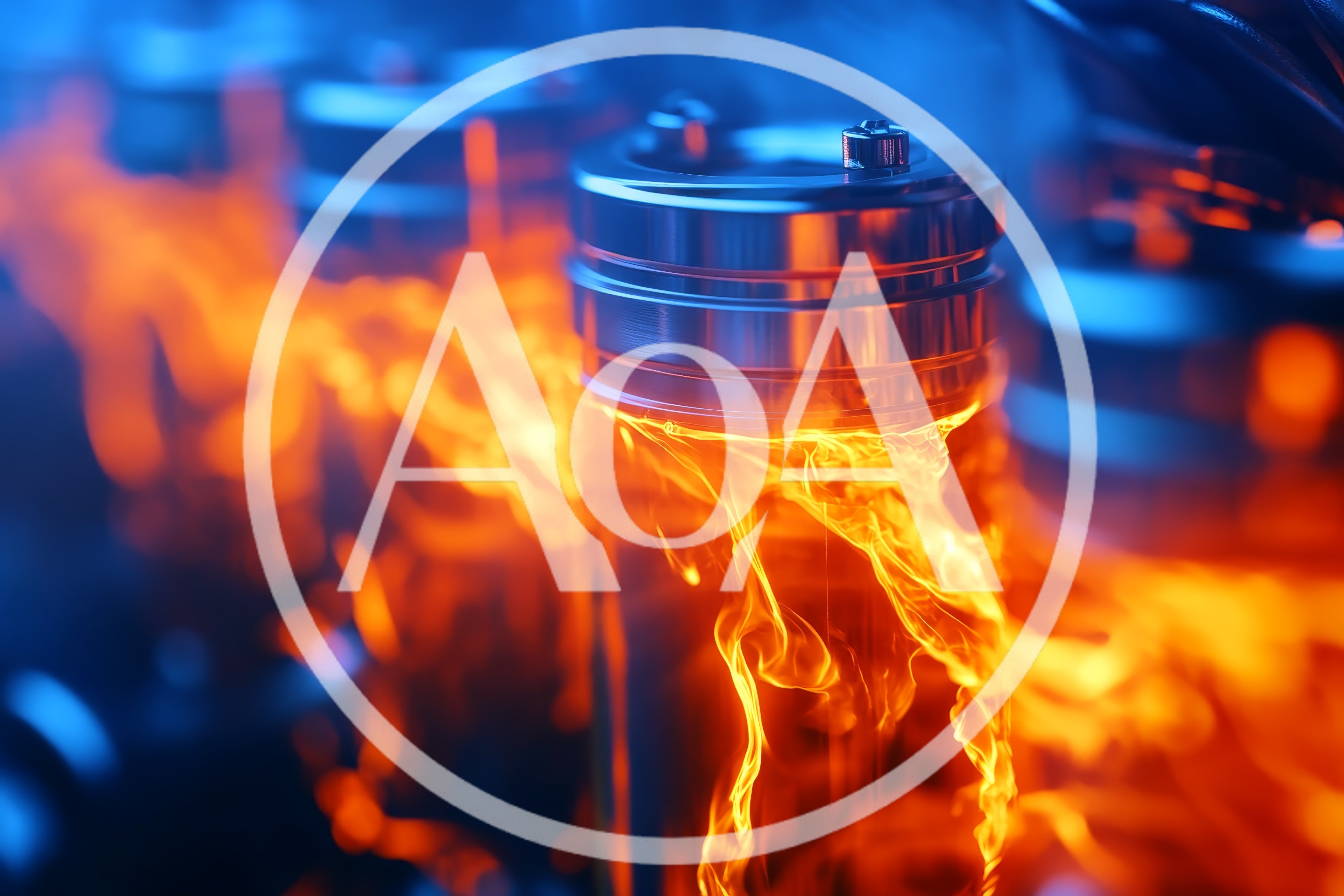 Industrial Cylindrical Containers Filled With Swirling Orange Fire