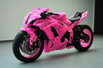Custom Pink Fur Covered Sportbike Motorcycle