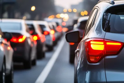 Heavy Traffic Congestion During Evening Rush Hour