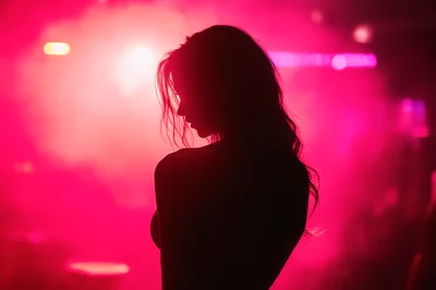 Silhouette Of A Woman In A Nightclub