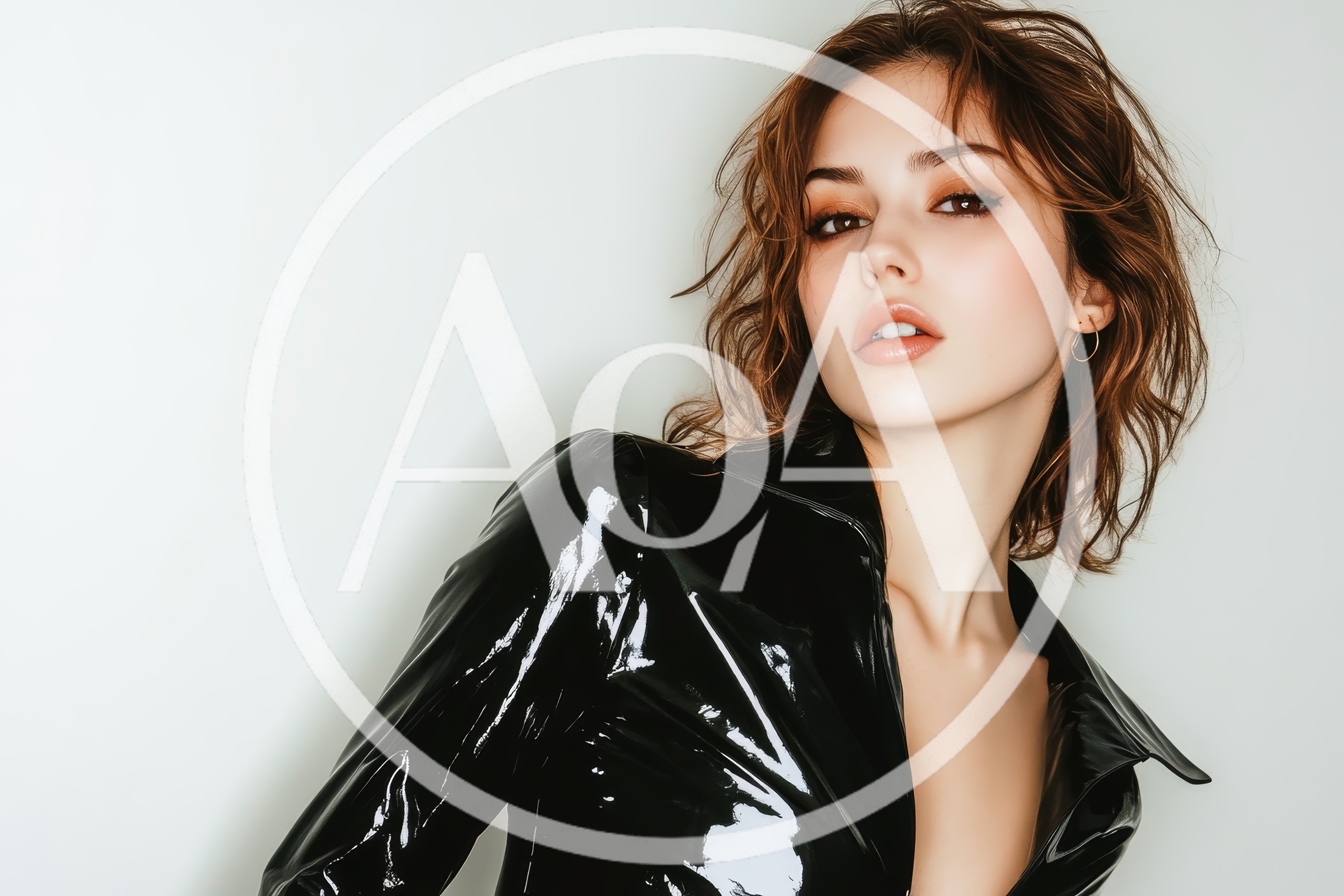 Portrait Of A Young Woman In A Black Vinyl Jacket