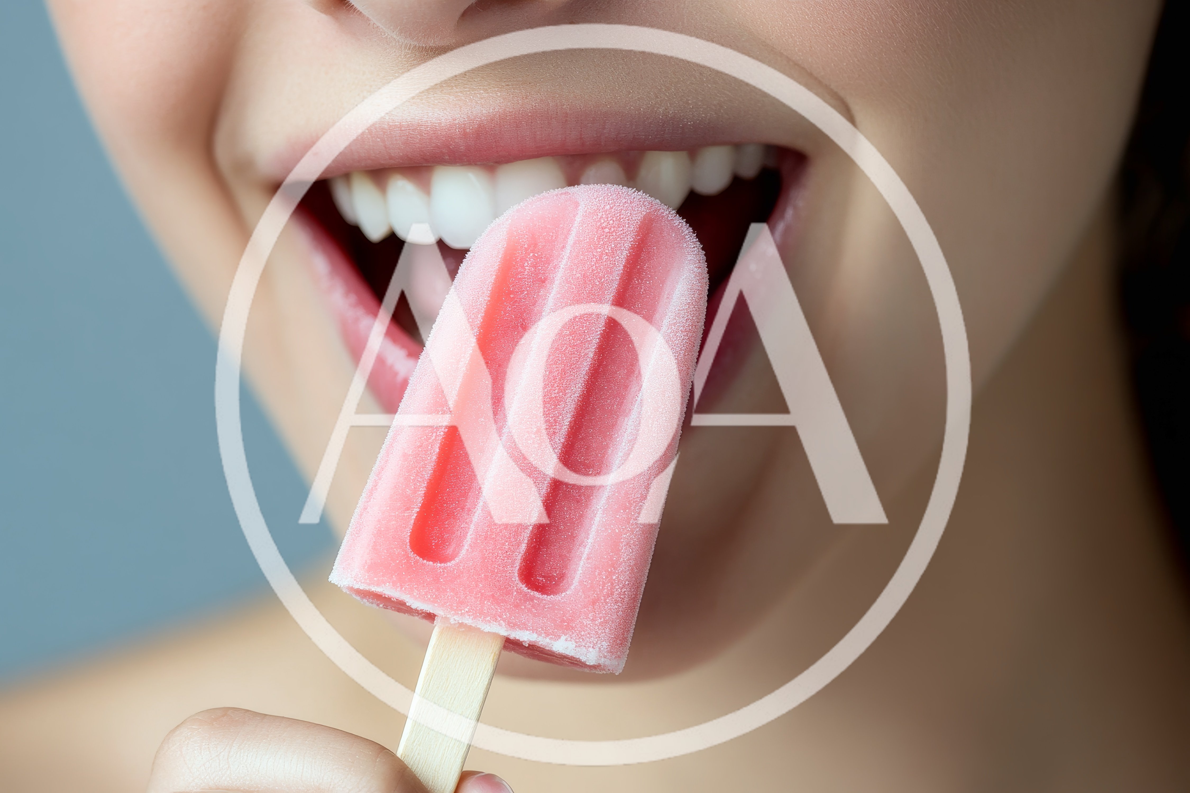 Woman Eating A Pink Popsicle