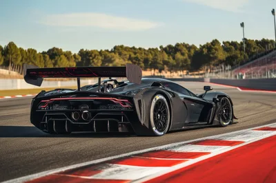 Carbon Fiber Hypercar Racing On A Professional Circuit