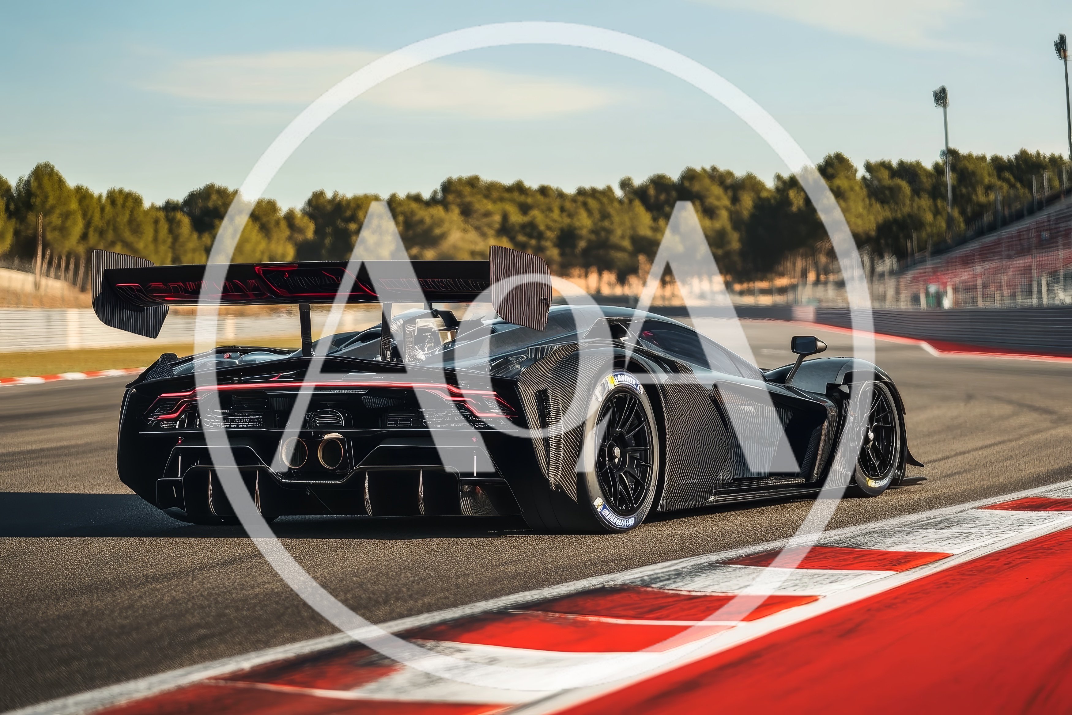 Carbon Fiber Hypercar Racing On A Professional Circuit
