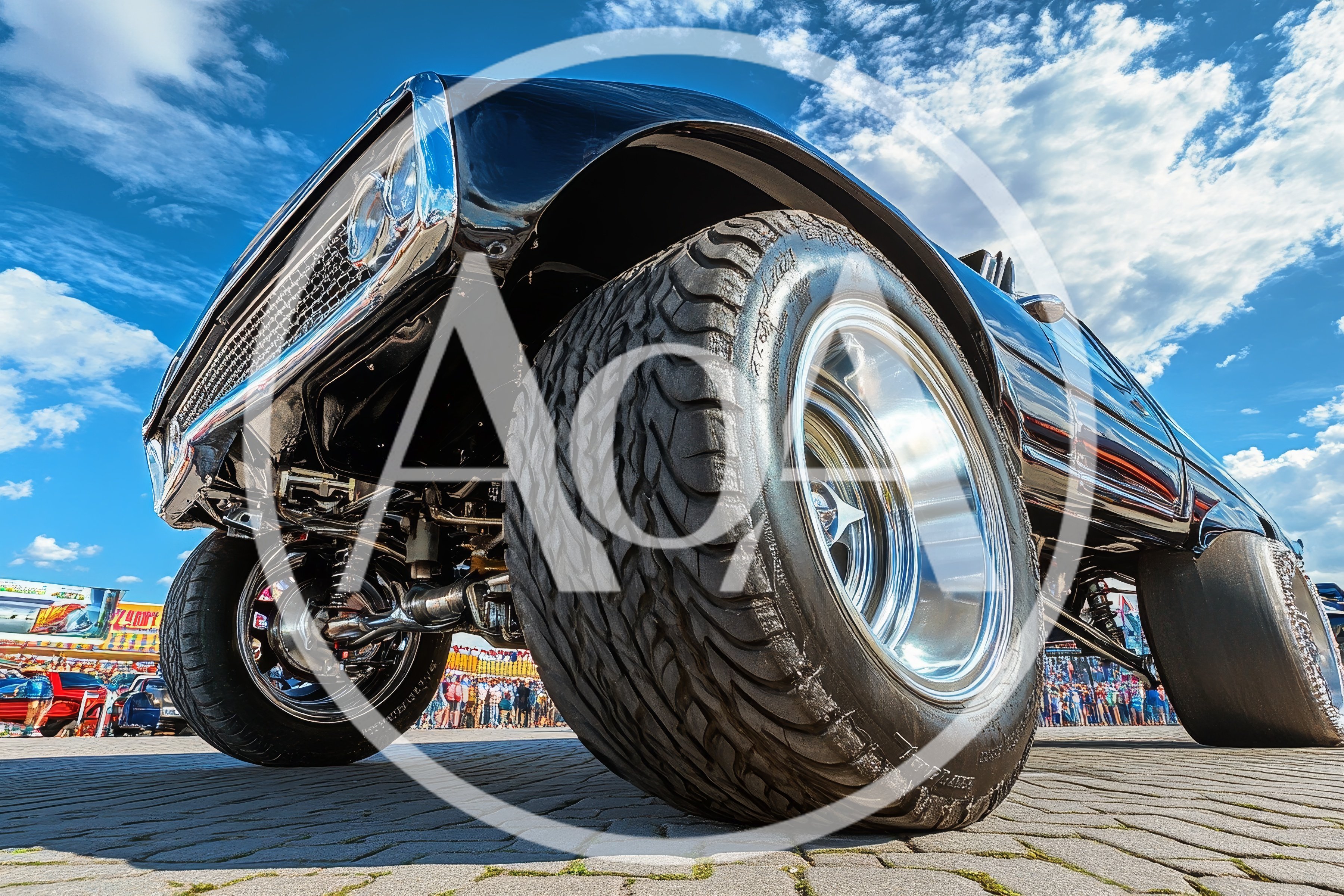 Low Angle View of Custom Modified Muscle Car