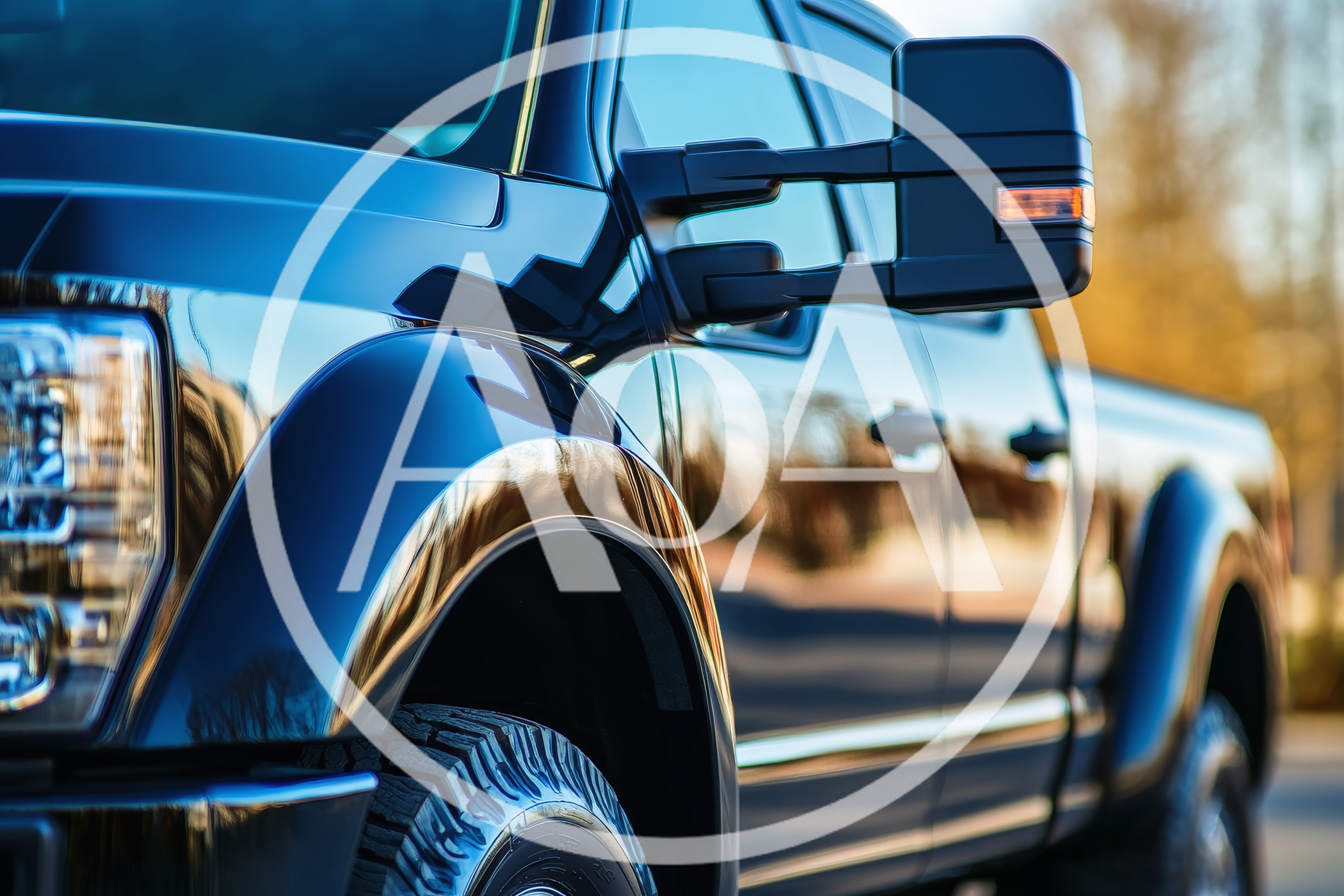 Close Up Of A Modern Black Pickup Truck