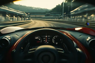 POV Driving A Sports Car On A Highway