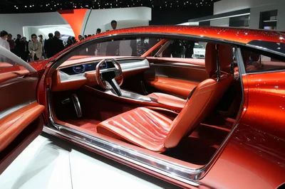 Futuristic Red Concept Car Interior Display