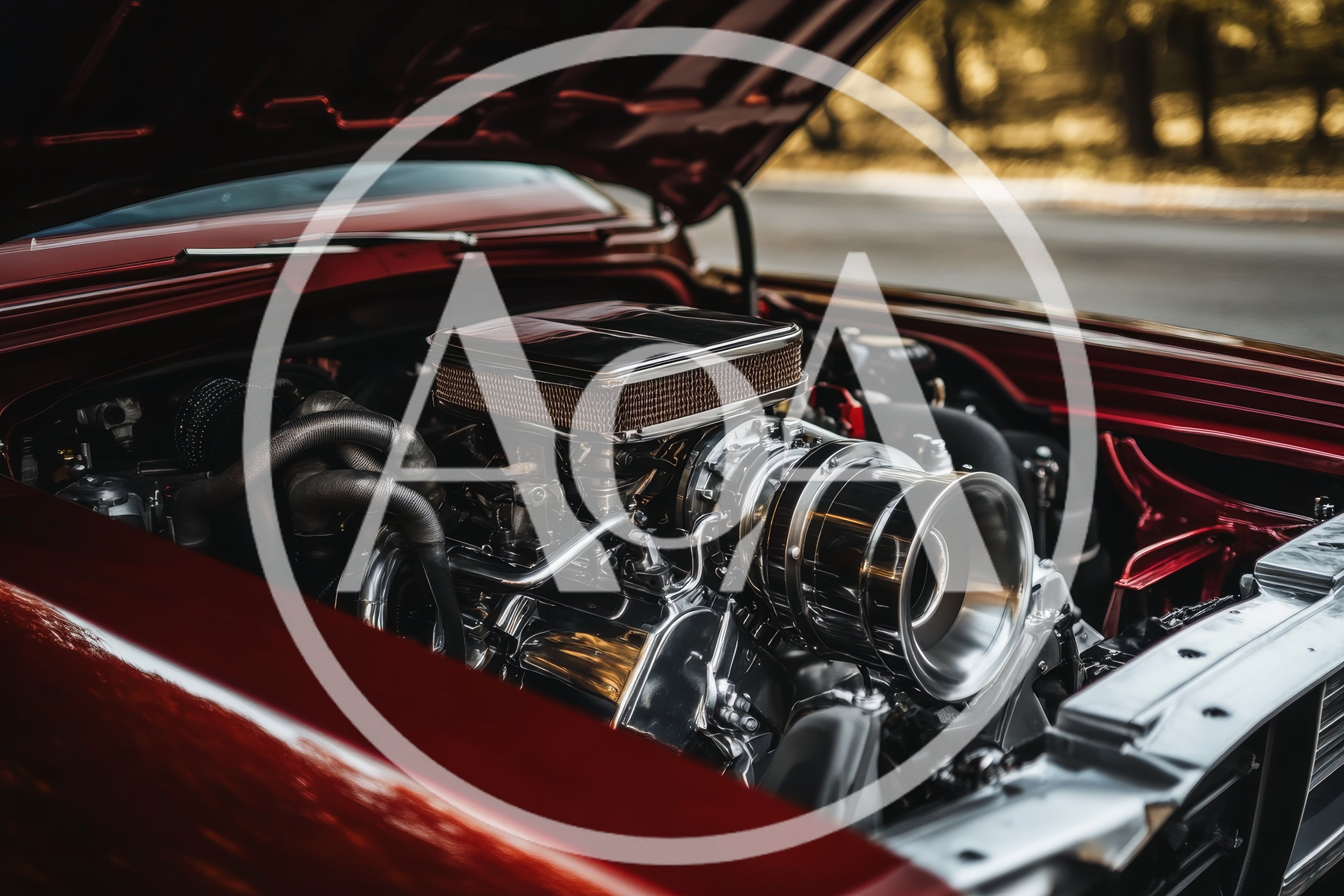 Close Up Of A Modified Classic Car Engine