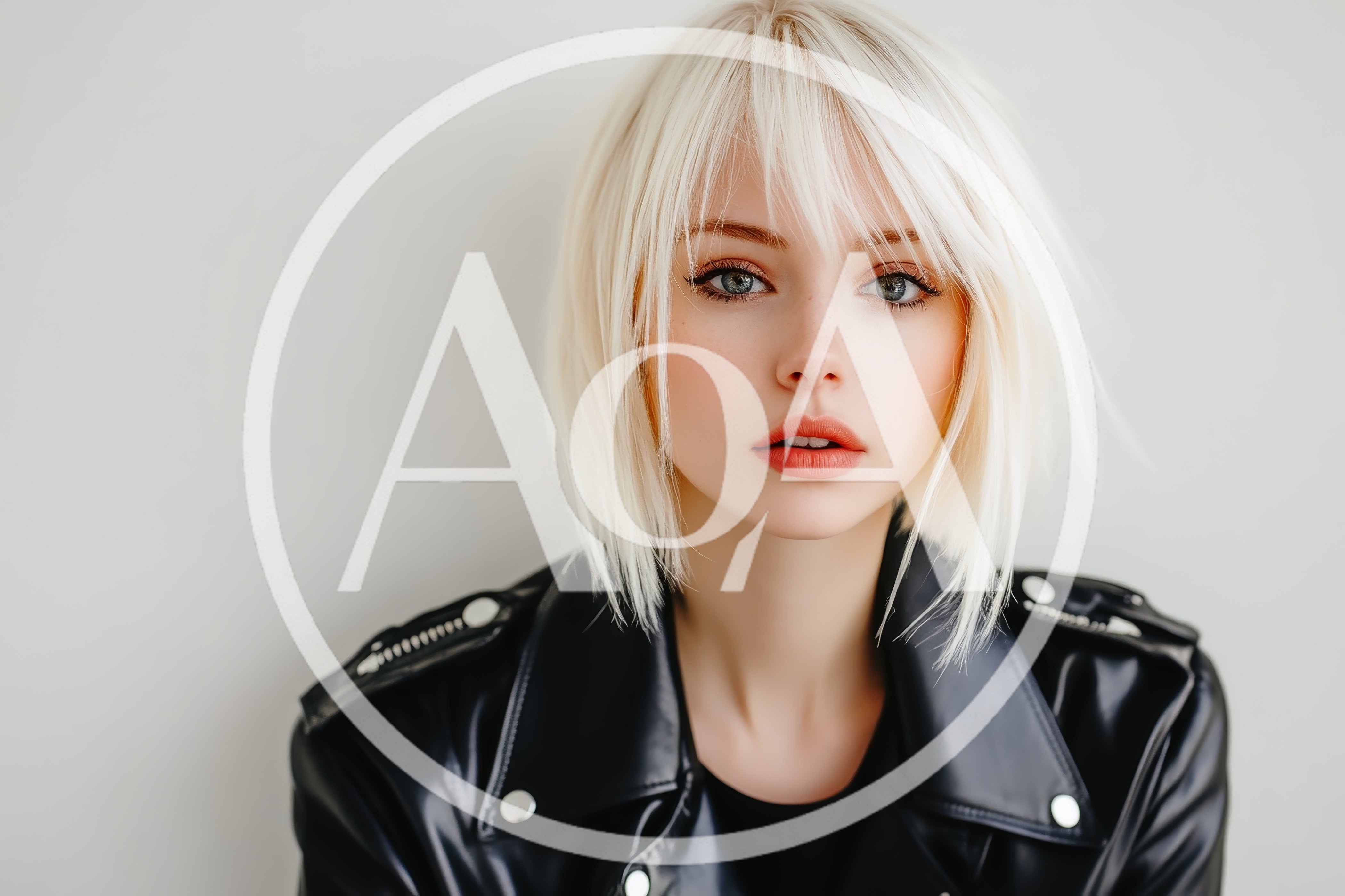 Portrait Of A Young Woman With Platinum Blonde Hair