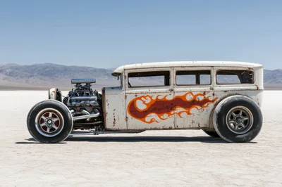 Custom Rat Rod Hot Rod On Bonneville Salt Flats