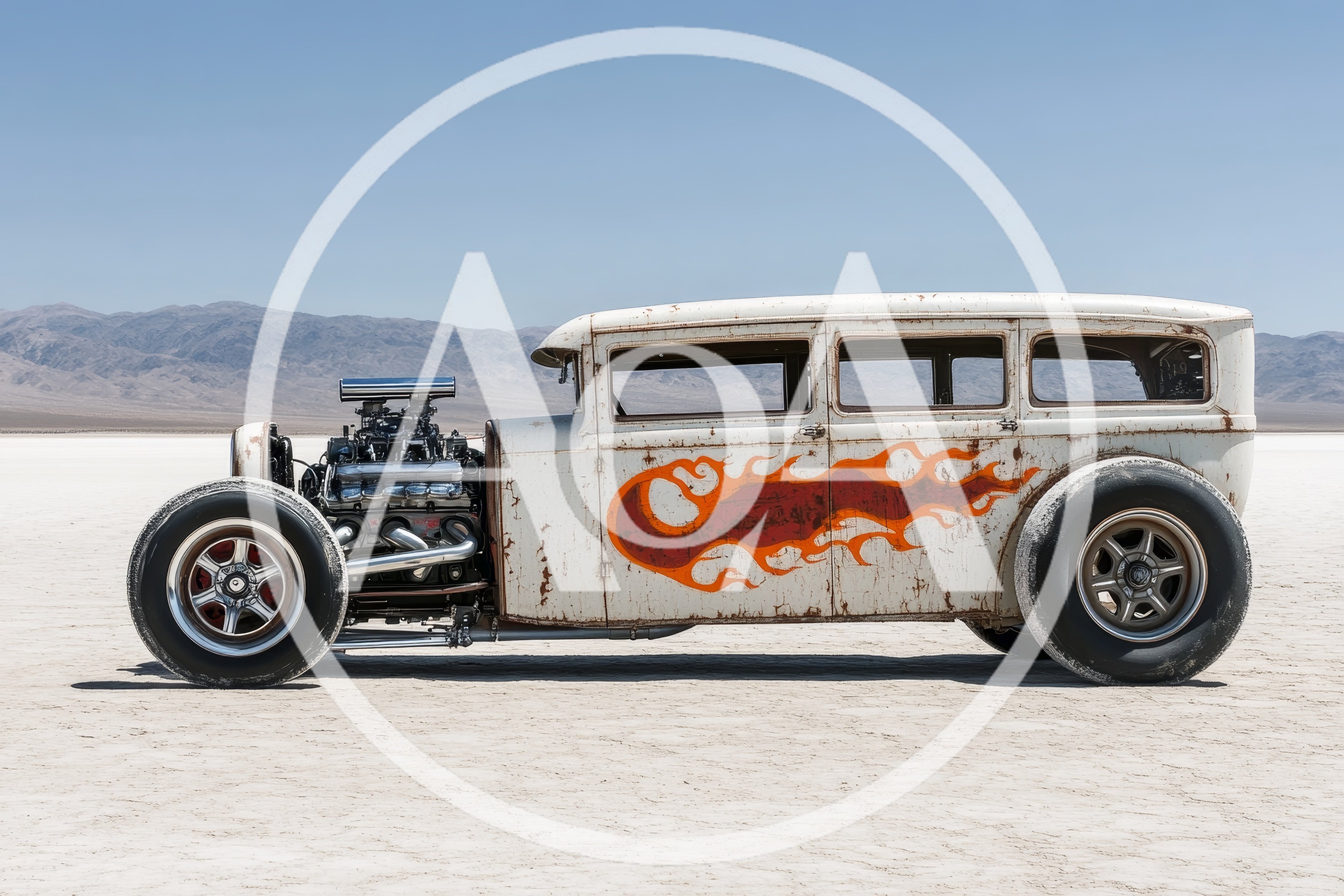 Custom Rat Rod Hot Rod On Bonneville Salt Flats