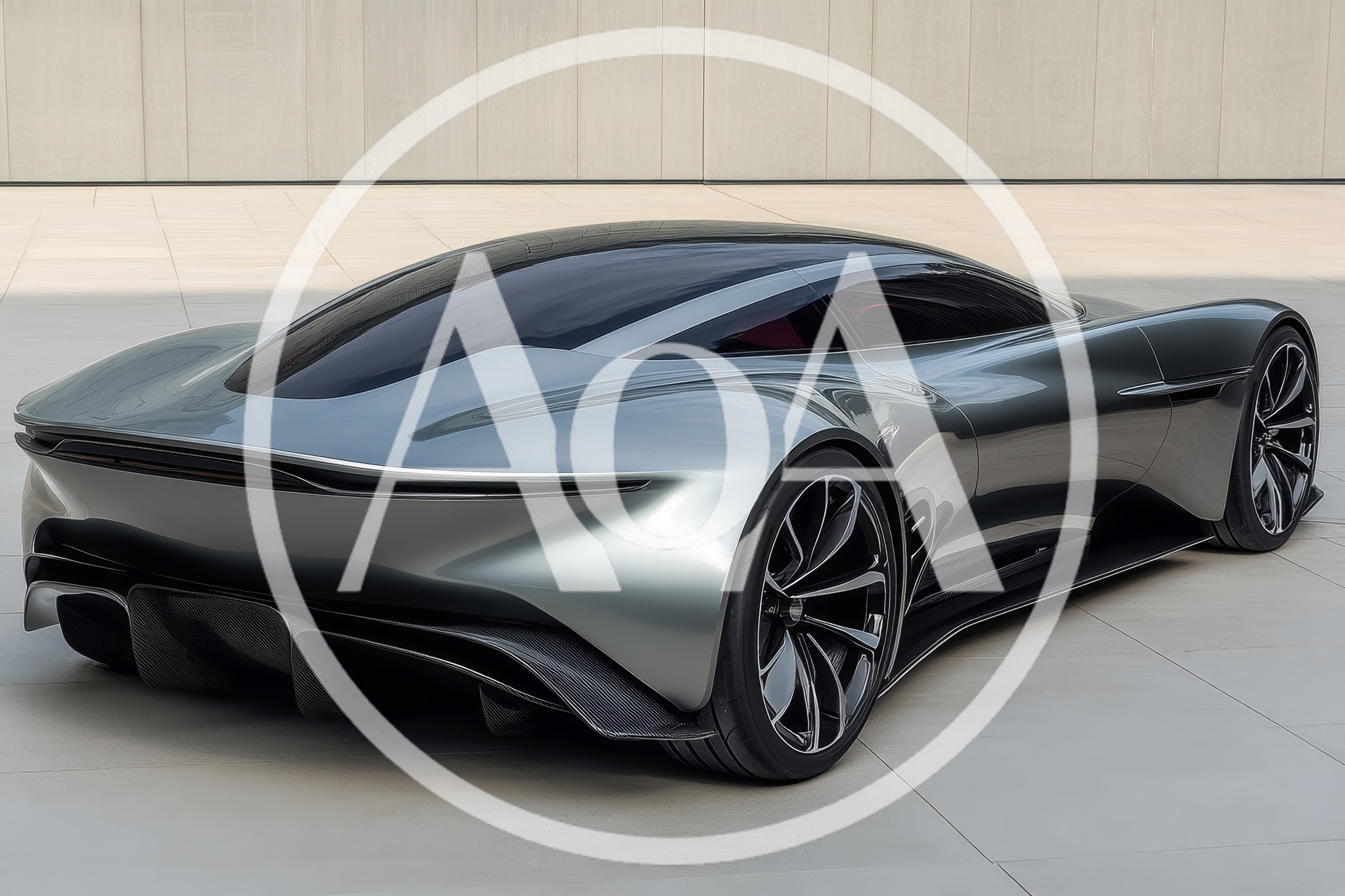 Futuristic Silver Concept Supercar Exterior Design