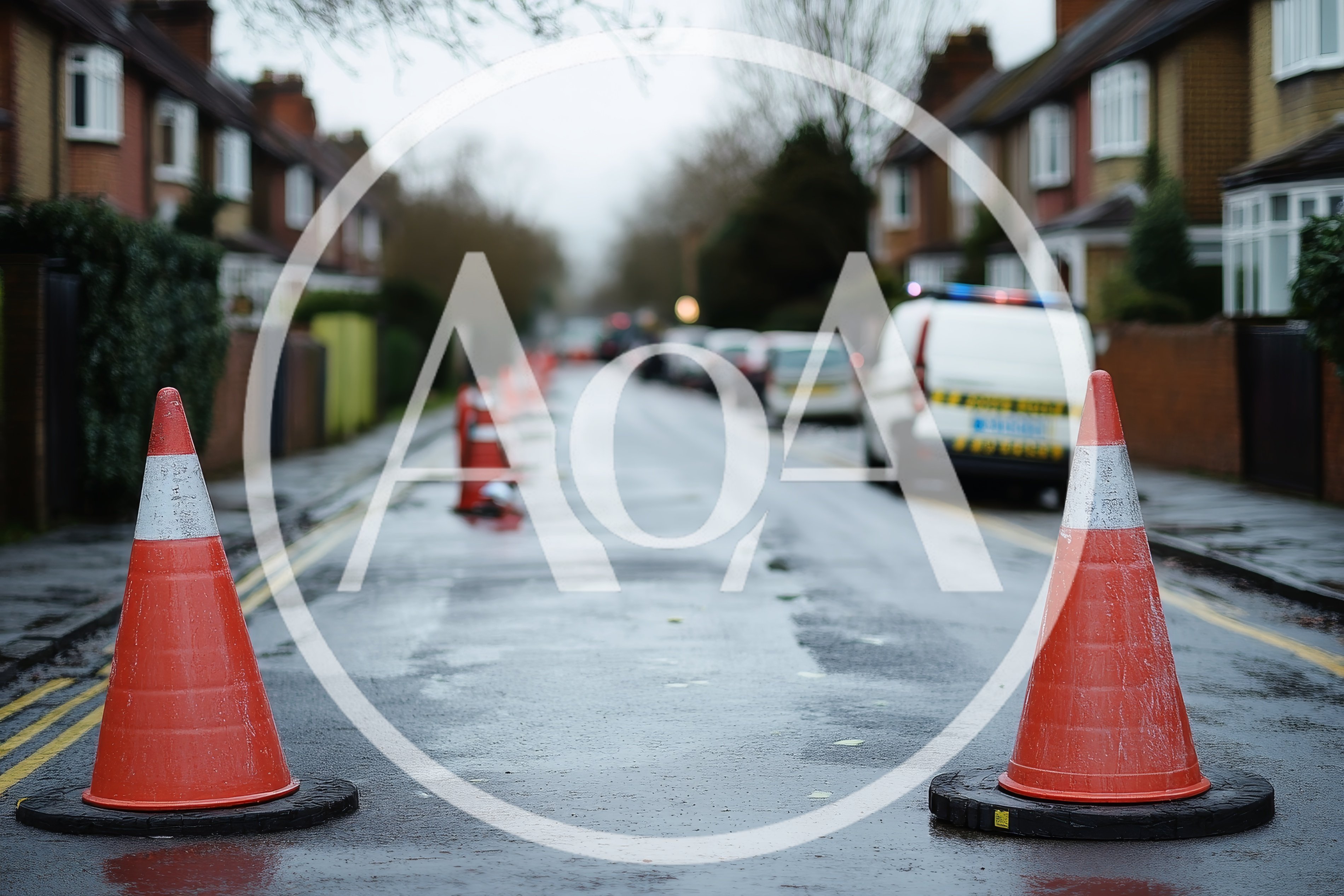 Traffic Cones Blocking A Residential Street