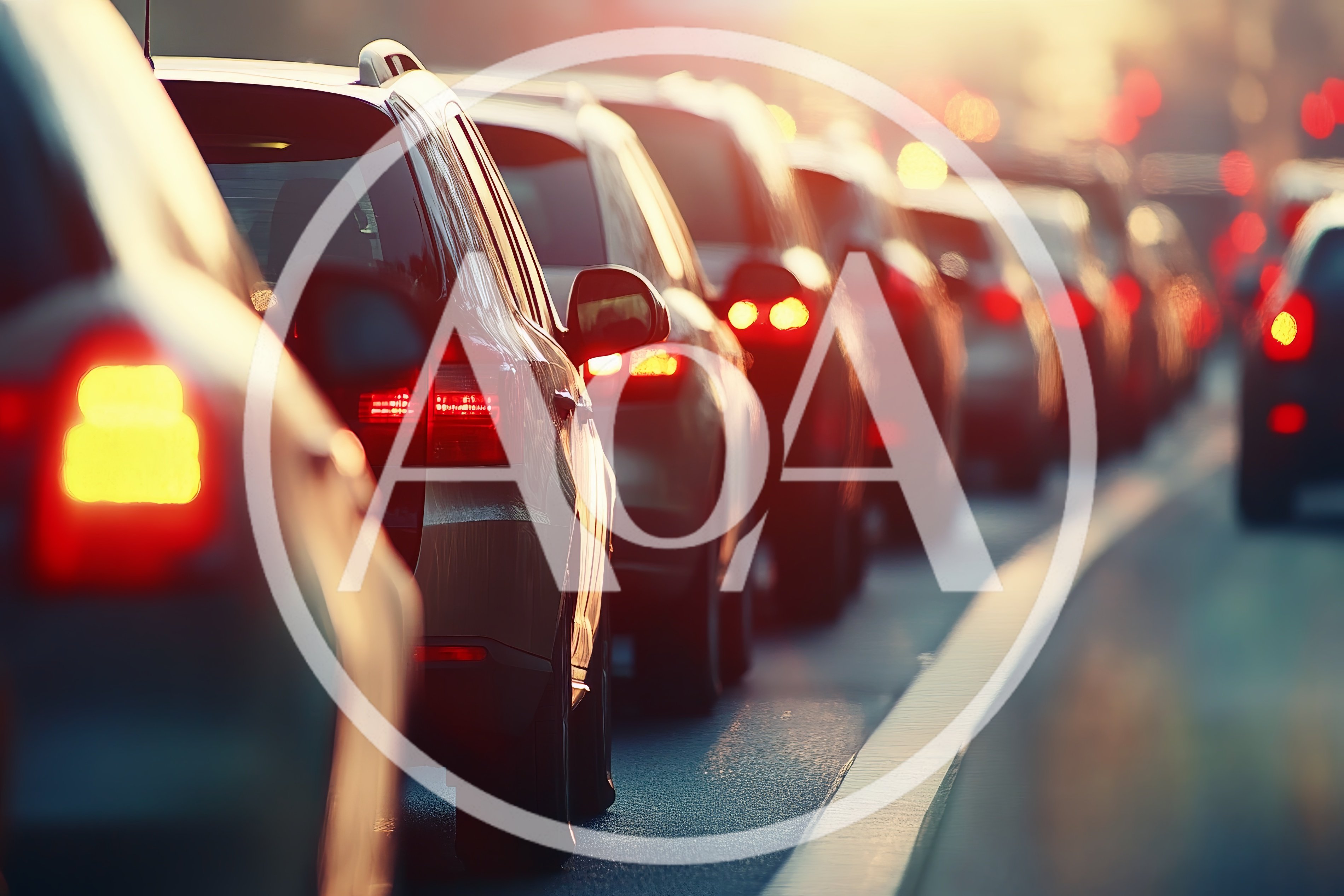 Traffic Jam During Sunset Rush Hour