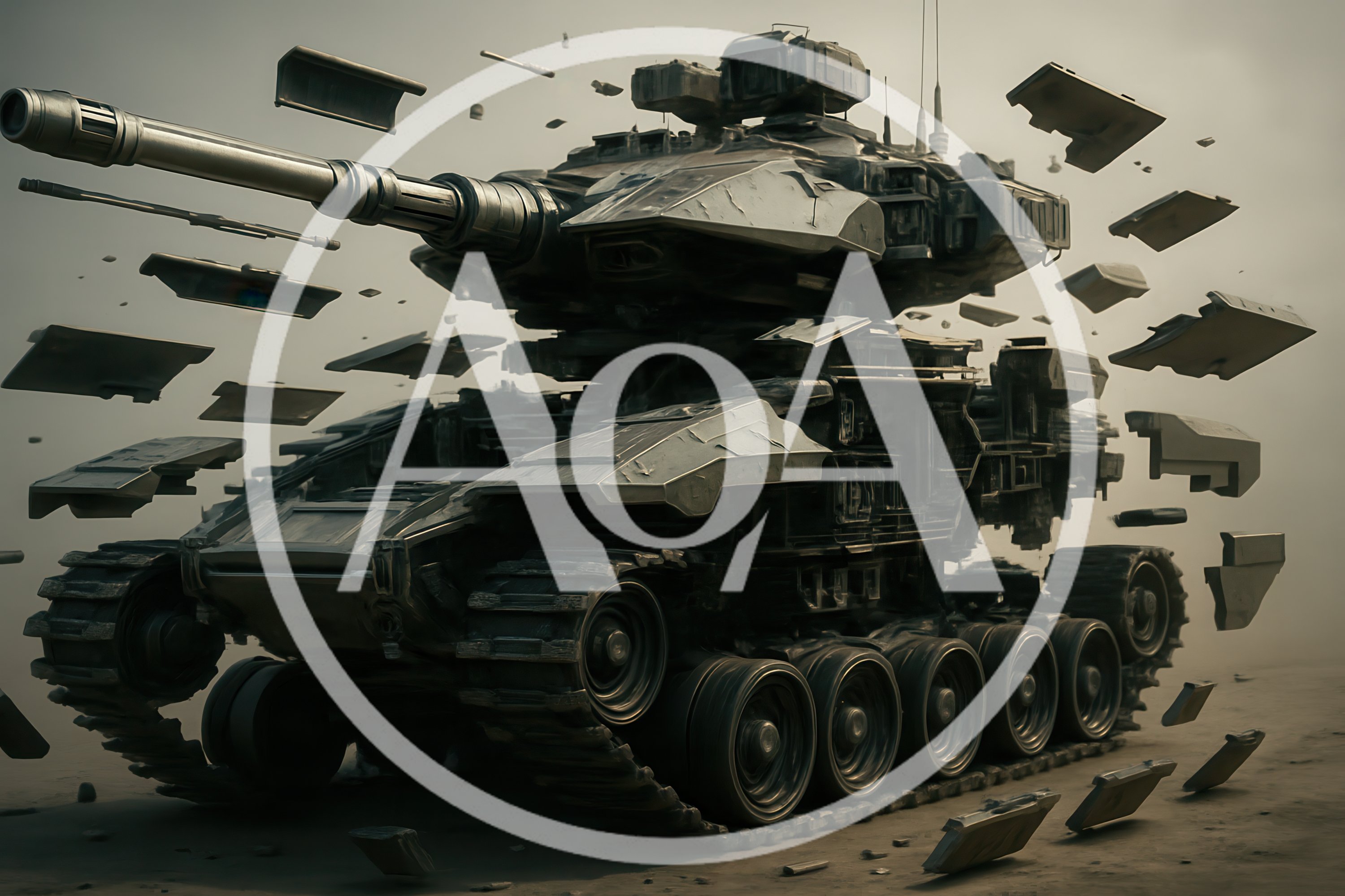 Futuristic Tank Disassembling Into Floating Armor Plates