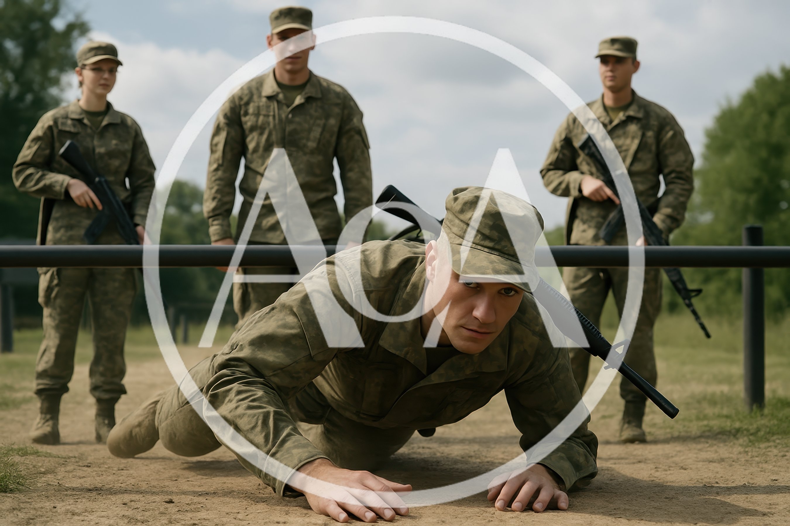 Soldiers Training On An Outdoor Obstacle Course