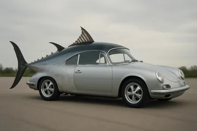 Surreal Tuna Fish Hybrid Vintage Sports Car