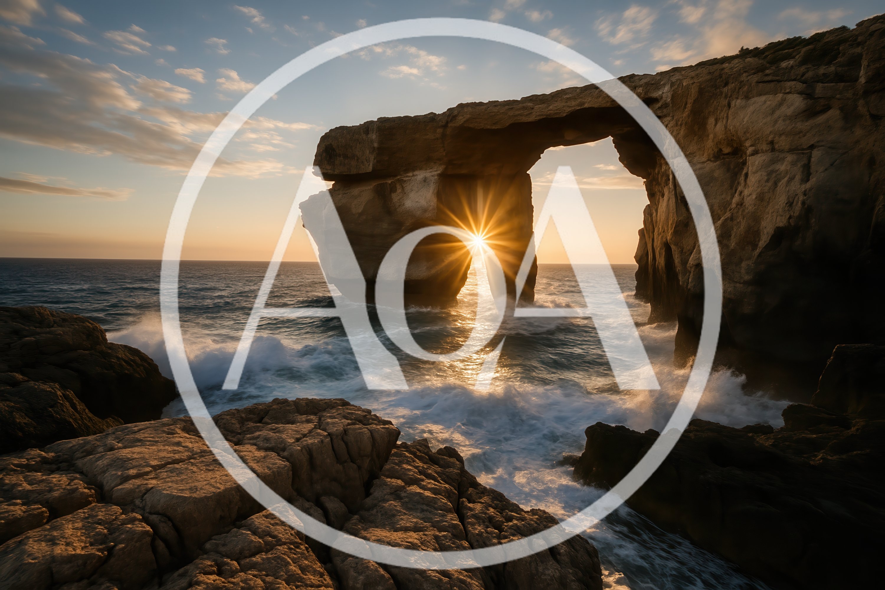 Azure Window Rock Formation At Sunset In Malta
