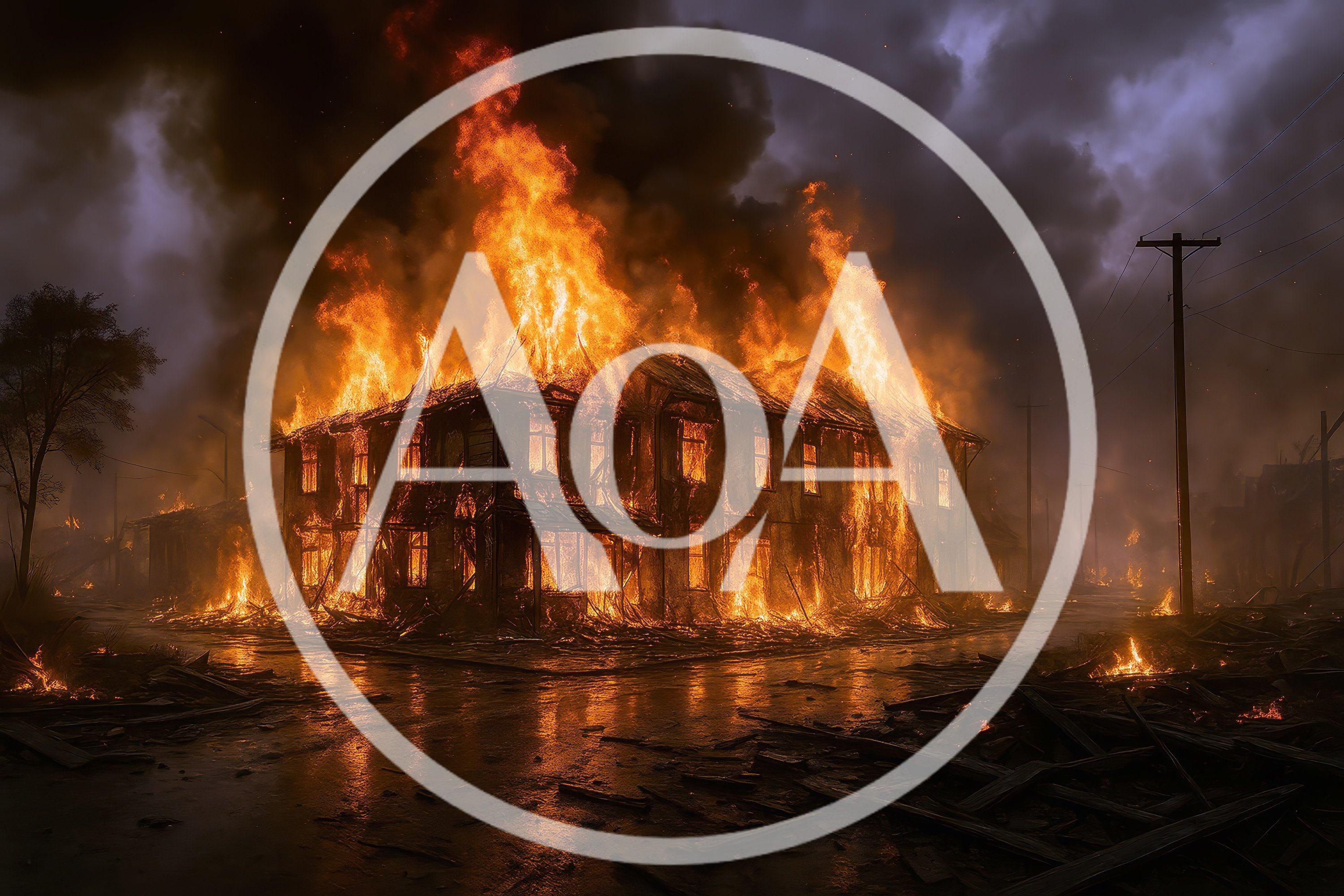Two Story House Engulfed In Intense Fire