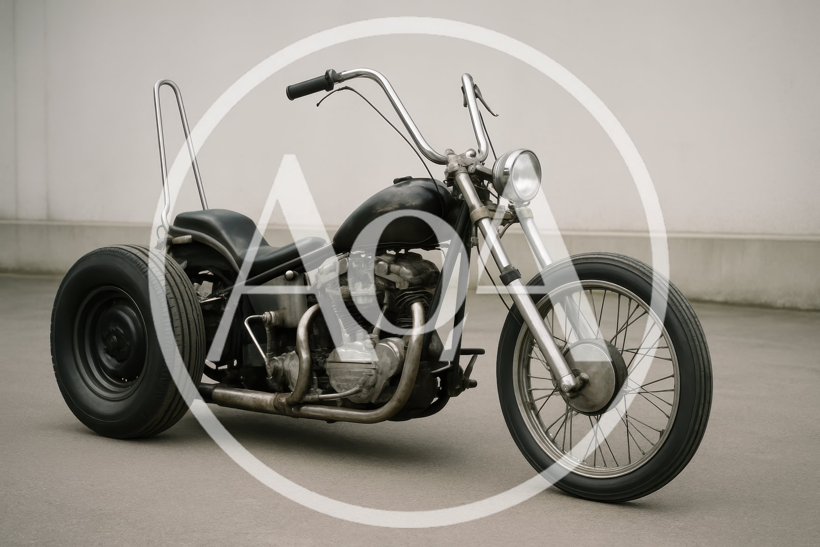 Custom Black Chopper Trike Motorcycle