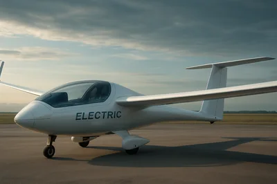 Modern Electric Glider Aircraft Parked On Tarmac