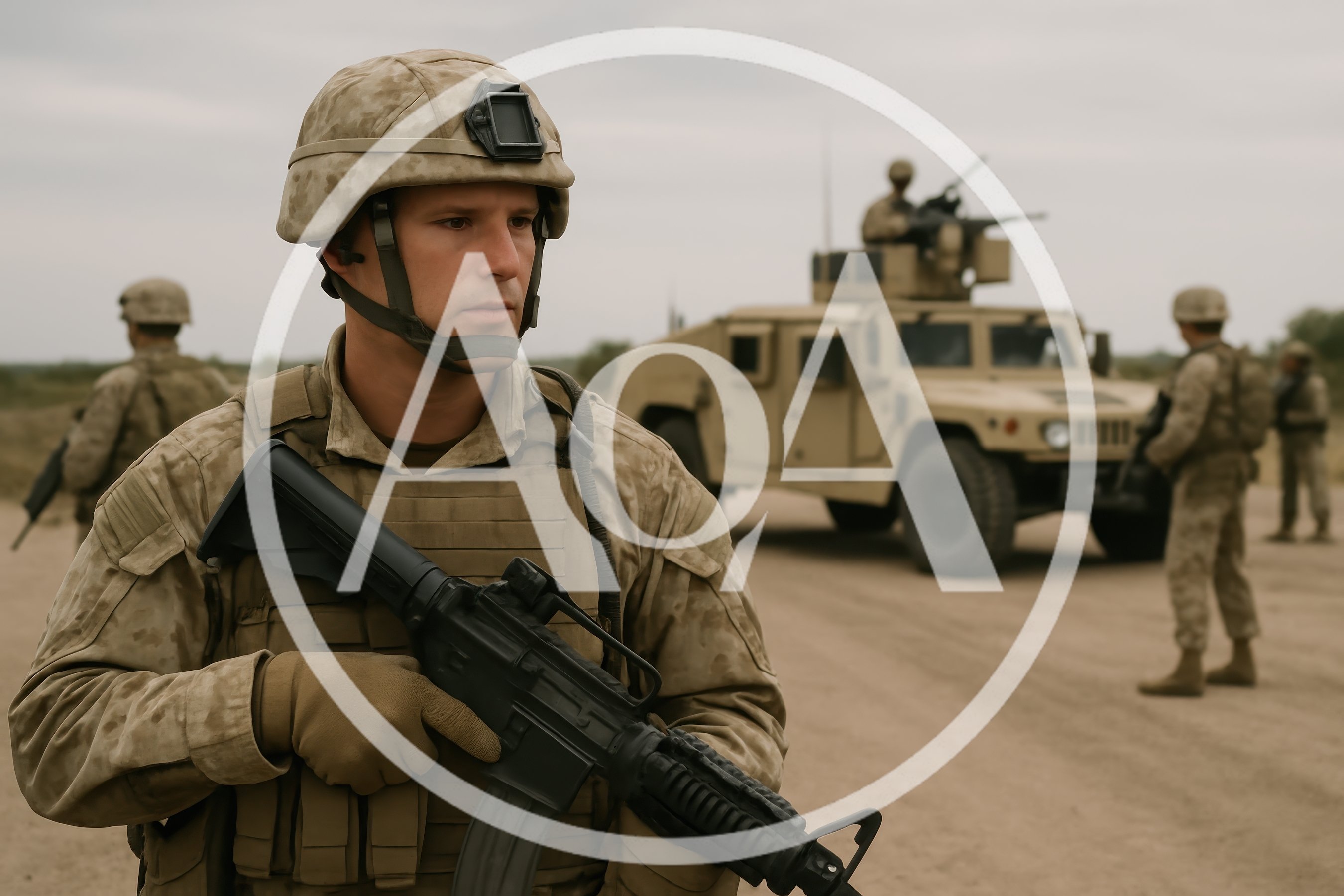 Soldier Standing Guard During Military Field Training Exercise