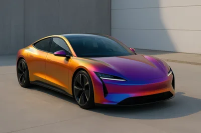 Iridescent Color Changing Sports Car Exterior