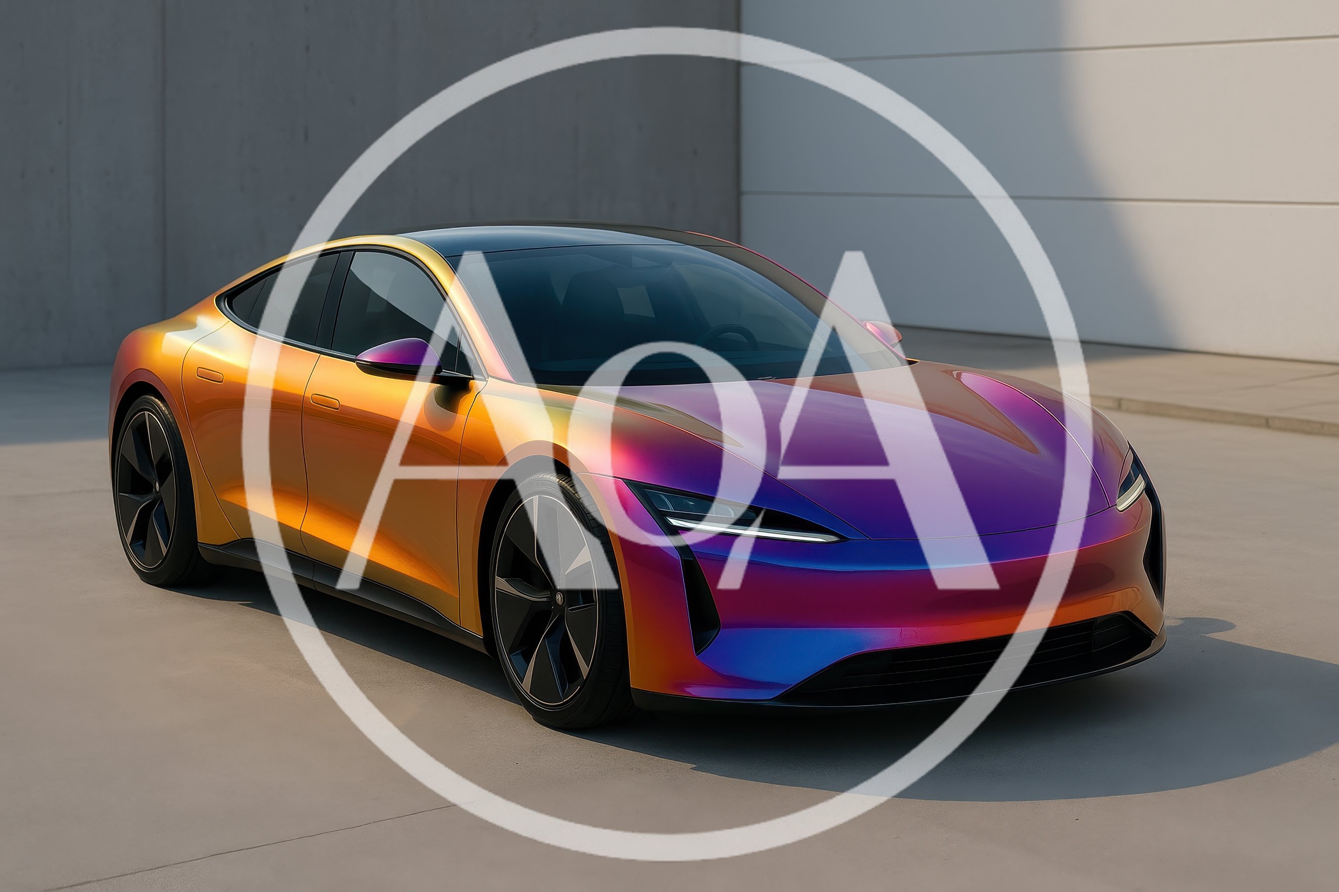 Iridescent Color Changing Sports Car Exterior